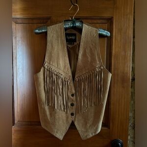 Leather Vest with Fringe S